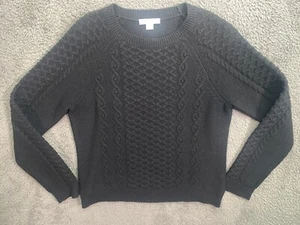 Suéter de pescador Pendleton para mujer grande mezcla de lana de cordero tejido con cable negro - Imagen 1 de 18