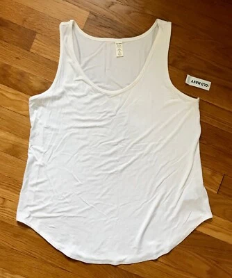 Old Navy Luxe Swing Tank Top – White, Size Large Petite NWT - Soft, Flowy - Image 1 of 4