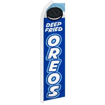 Deep Fried Oreos Swooper Feather Flutter Advertising Flag Concessions Food Flag - Image 1 of 2