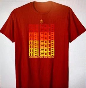 VERY RARE: AS ROMA ORIGINAL 'MAI SOLA' T-SHIRT: AS ROMA v LAZIO DERBY 2021 - Picture 1 of 5
