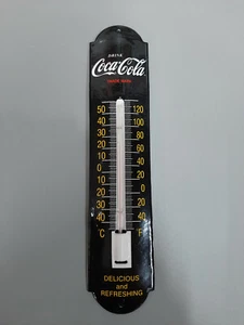 CLASSIC 12 X 3 INCH COCA COLA WALL THERMOMETER - Picture 1 of 1