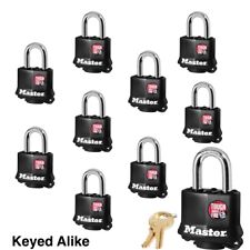 Master Lock (10) Keyed Alike Padlocks w/ Thermoplastic Coating -Model # 311KA-10