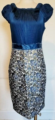 Vestido de seda estampado floral brocado colección Magaschoni talla 6 nuevo con etiquetas minoristas 389 Foto 1 de 4