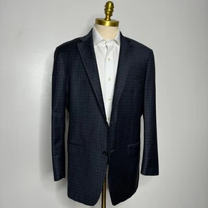 Hart Schaffner & Marx Sport Coat Mens Gray Check 100% Wool 44R - Picture 1 of 15