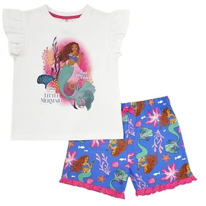 Girls Disney Little Mermaid Ariel Short Pyjamas PJs 4 - 10 Years - Picture 1 of 10