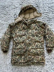 Eddie Bauer Coat Mens Large Green Camo Hunting Goose Down Frog Skin - Picture 1 of 11