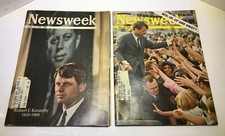 LOT OF 2 NEWSWEEK MAGAZINES  ROBERT KENNEDY COVERS RFK ASSASSSINATION MAYJUNE 68
