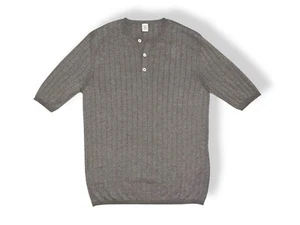Suéter Henley de Manga Corta Hecho en Italia ELEVENTY Gris Algodón talla IT XXL US L/XL - Imagen 1 de 9