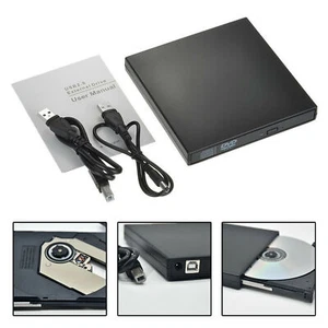Slim USB 2.0 External CD-RW DVD ROM Drive Writer Reader Burner For Laptop PC. - Afbeelding 1 van 8