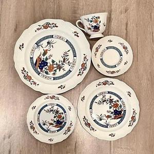 WEDGWOOD Of Etruria & Barlaston CHINESE TEAL 5 PIECE PLACE SETTING Vintage Mint - Picture 1 of 12