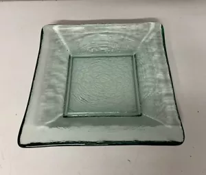 Plato de granja de vidrio verde decoración de gran tamaño/frutero hecho a mano vidrio reciclado - Imagen 1 de 11