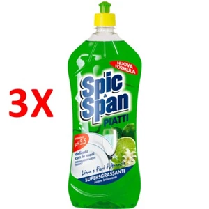 3 X Spic & Span Detersivo Piatti Lime E Fiori D'arancio 1000 Ml - Foto 1 di 1