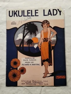 Ukulele Lady by Kahn & Whiting Hawaii Sunset Hibiscus Irving Berlin Sheet Music - Picture 1 of 6