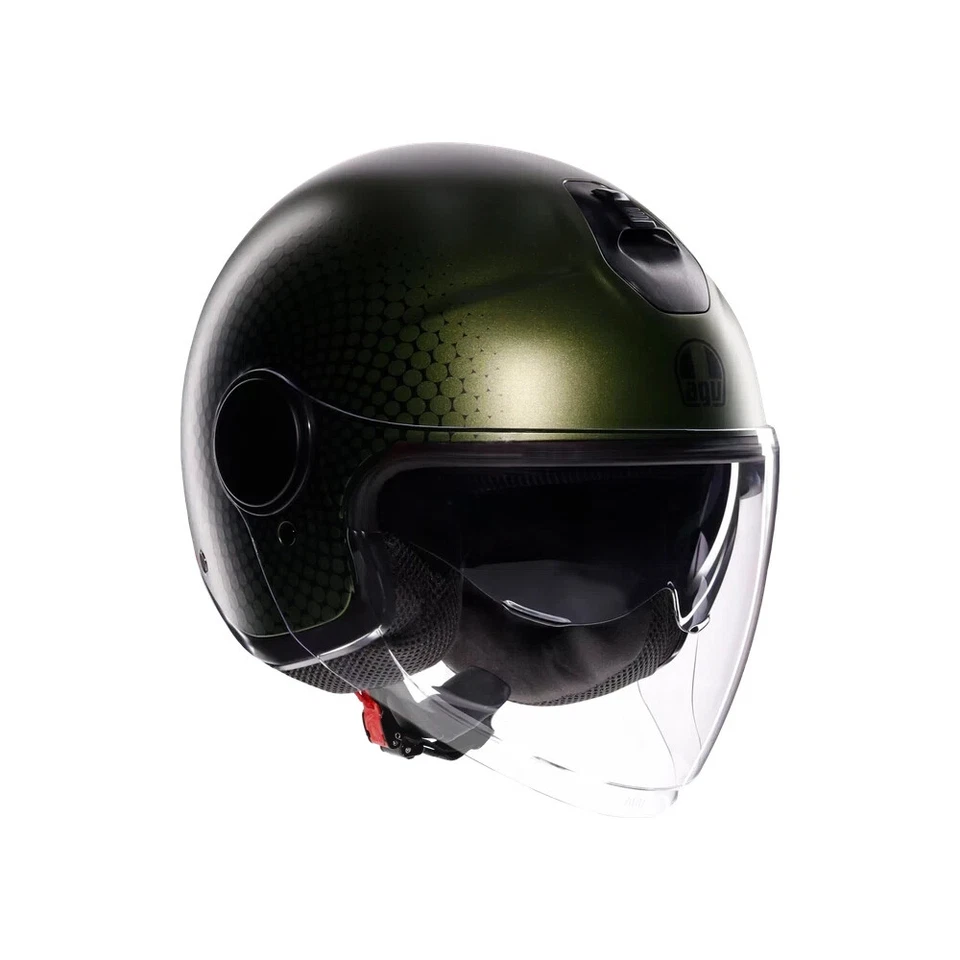 CASCO AGV JET ETERES ANDORA MATT GREEN BLACK VISIERA INTERNA SCURA - Immagine 1 di 1
