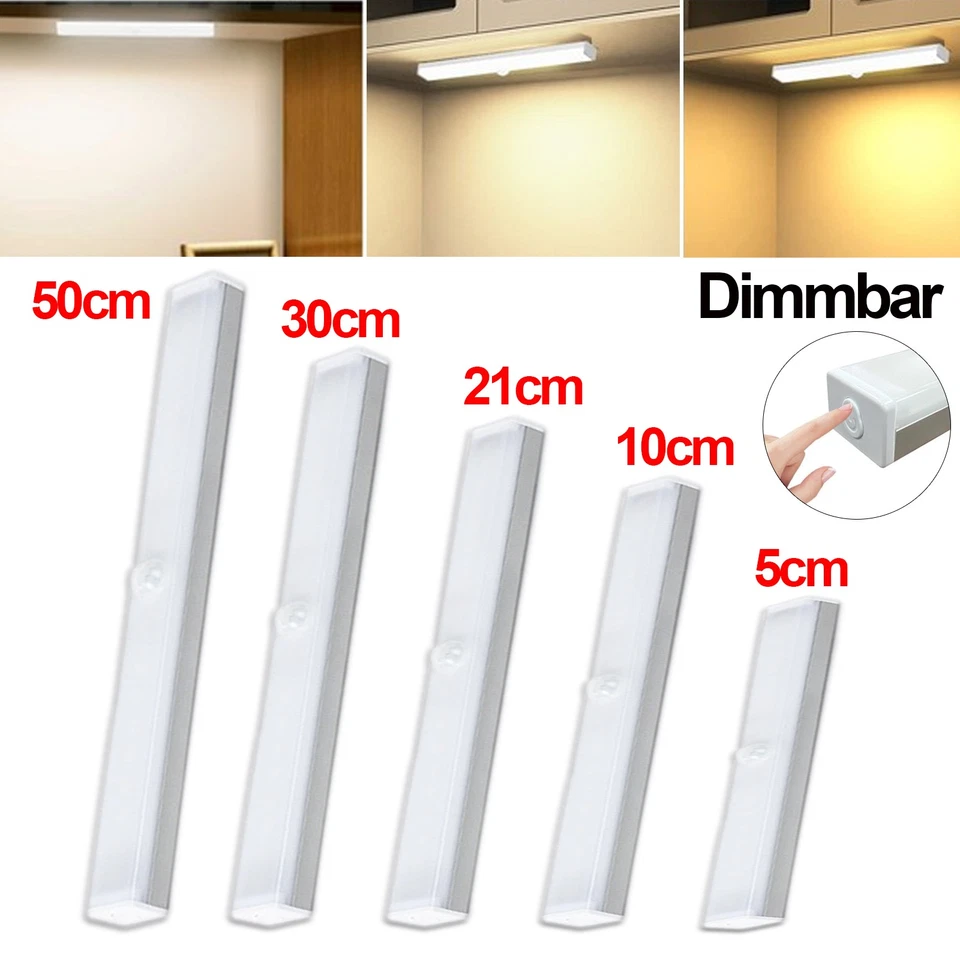 LED Unterbauleuchte mit Bewegungsmelder AKKU Lichtleiste Küche Schranklampe USB - Bild 1 von 4