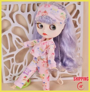 Pyjama Outfit für 12" Blythe Puppe süß Augenbinde Anzug passt 1/6 BJD Anime Spielzeug - Bild 1 von 12
