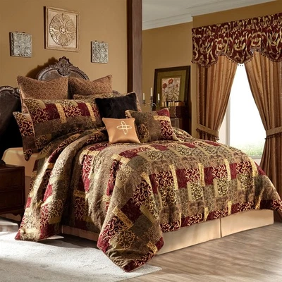 Loom and Mill 9-Piece Jacquard Comforter Set, Luxury Traditional Patchwork Co... - Image 1 of 4