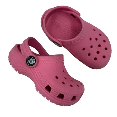 Crocs Talla C7 Bebé Niñas Niño Zapatos Rosa Clásico Mula Sin Cordones Goma Luz Foto 1 de 4
