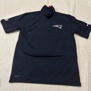 Men's Nike Dri-Fit NFL New England Patriots Polo Navy Blue Sz M - Picture 1 of 4