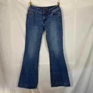 Pantalón de mezclilla Rock n Roll tiro medio para mujer 29x35 pierna ancha acampanada - Imagen 1 de 9