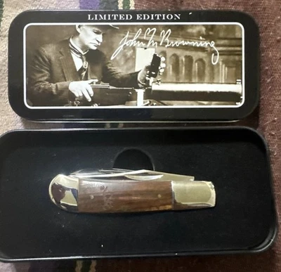 Cuchillo John M. BROWNING Edición Limitada con Navaja de Bolsillo de Estaño Coleccionable Foto 1 de 4