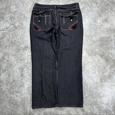 Calça jeans masculina Red Ape 40x33 lavagem escura perna reta streetwear moderna - Imagem 1 de 4