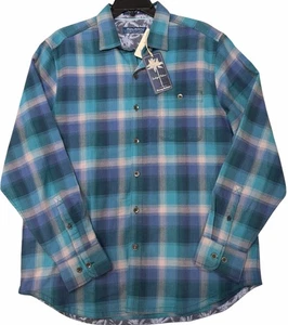 Tommy Bahama LARGE Canyon Beach Fireside Check Seaway Flannel Shirt NEW $148 - Picture 1 of 11