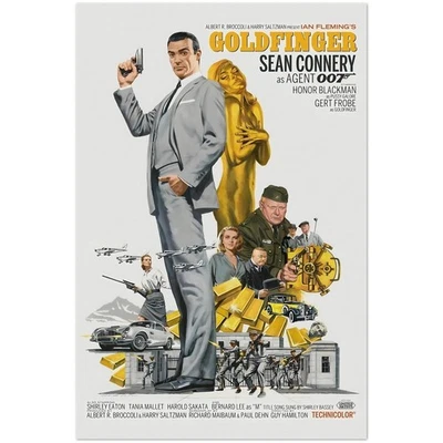 Goldfinger Movie Poster with Sean Connery as James Bond Agent 007