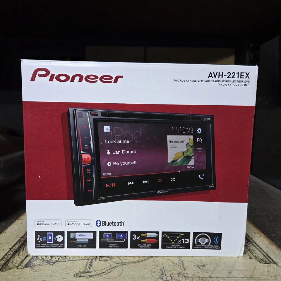 Pioneer AVH-221EX Bluetooth CD DVD Player iPhone Android USB MP3 Aux 6-Ch 6.2" - Image 1 of 4