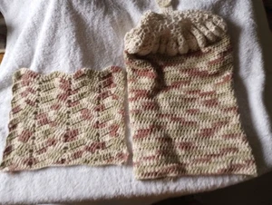 Vintage gestricktes Herdtuch und Waschlappen - Bild 1 von 7