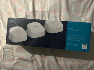 Amazon eero 6 Dual-Band Mesh Wi-Fi 6 System Pack de 3 | Couvre jusqu'à 5 000 pieds carrés | - Photo 1/2