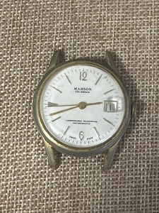 Vintage Men's Manson Calendar Swiss Made Wrist Watch 35mm Repair Parts Dial Only - Picture 1 of 5