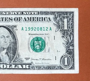 1992 August 12 (A 19920812 A) Birthday Note $1 One Dollar Bill ` - Picture 1 of 3