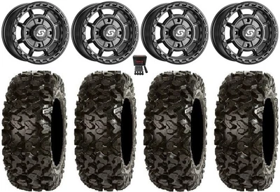 Sedona Rift 14" Wheels Black 28" Rip Saw Tires Can-Am Commander Maverick - Imagem 1 de 4