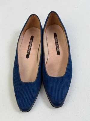 Mocasines planos Martinez Valero vintage de cuero azul tejido años 70 ROBINSONS Foto 1 de 4