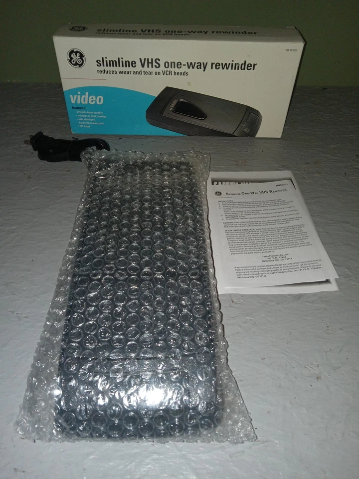Rebobinadora unidireccional GE Slimline VHS de colección nueva en caja Foto 1 de 3