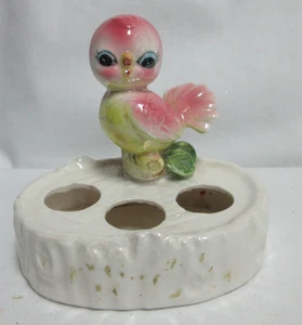 Norcrest porta rossetti uccellino rosa vintage Giappone anni 50 ceramica antropomorfa - Foto 1 di 6