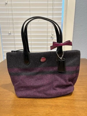 Bolso de Mano Cartera COACH SIGNATURE LANA A RAYAS F24786 Passion Berry Rosa Foto 1 de 4