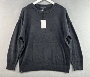 Barefoot Dreams Sweater Large Petite CozyChic Lite Pullover BDWNV22608 Black - Picture 1 of 12