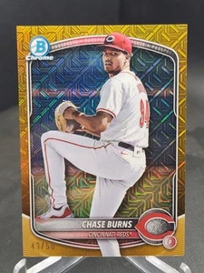 2025 Bowman Chrome Chase Burns Gold Mojo Refractor /50 - Picture 1 of 2