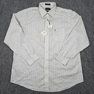 NWT Stafford Performance Dress Shirt Mens 17.5/36-37 Striped The Traveler Twill - Picture 1 of 11