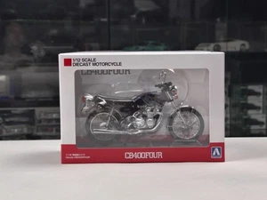 AOSHIMA 1/12 Scale HONDA 400FOUR Blue Motorcycle Diecast Model Toy  - Picture 1 of 7