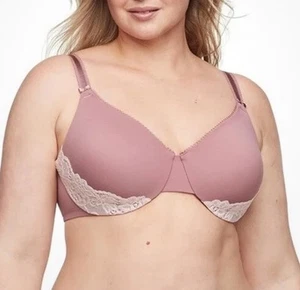 OLGA Luxury Lift Added Support Underwire Bra 35063 Mauve w/ Lace 40C NWT - Picture 1 of 6