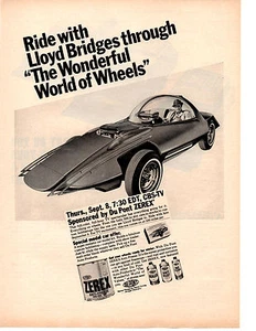 1966 WUNDERBARE WELT DER RÄDER TV-SHOW MIT LLOYD BRIDGE ~ ORIGINAL-DRUCKANZEIGE - Bild 1 von 1