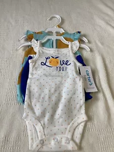 Carters baby girl size NB 3 piece orange short set NWT - Picture 1 of 6