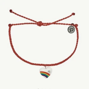🌈 PURA VIDA RED VINTAGE HEART VALENTINE BRACELET LGBT PRIDE‼️FREE SAME DAY SHIP - Picture 1 of 2
