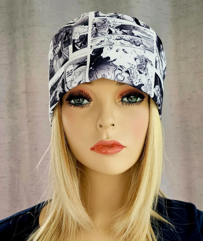 ANIME MANGA B/W MEDICAL NURSE SCRUB CAP ( 2 SIZE SELECTIONS FOR EACH ANIME SHOW) - Image 1 of 1