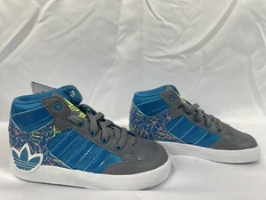 Clearance sale: Adidas HARD COURT HI I BIG TREF shoes kids boy Blue Grey SIZE 8K - Picture 1 of 13