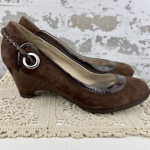 Sperry Heels Womens 8 M Pumps Wedge Slip On 9500762 Chocolate Leather Round Toe - Picture 1 of 17