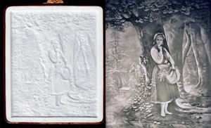 LA GLANEUSE - LITHOPHANIE P.R. 1761 vers 1850 / magic lantern - Imagen 1 de 3